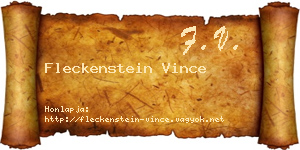 Fleckenstein Vince névjegykártya